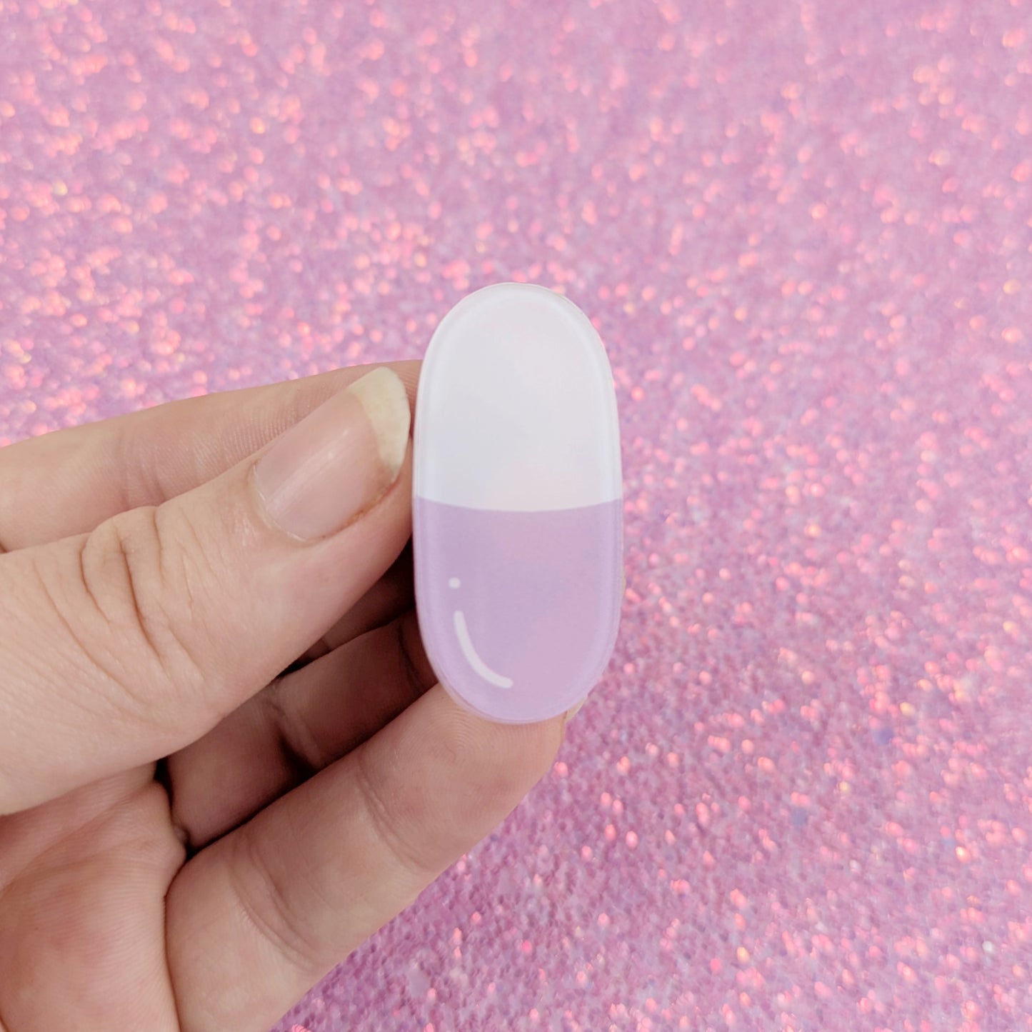 Purple Pill Acrylic Pin