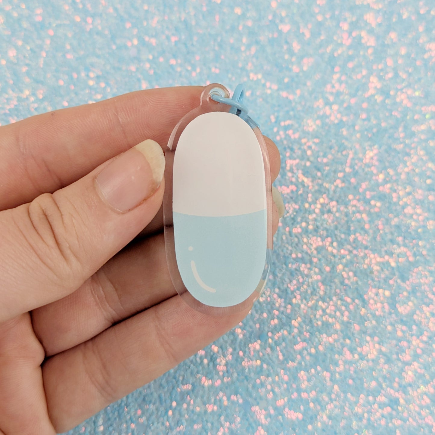 Blue Pill Acrylic Keychain
