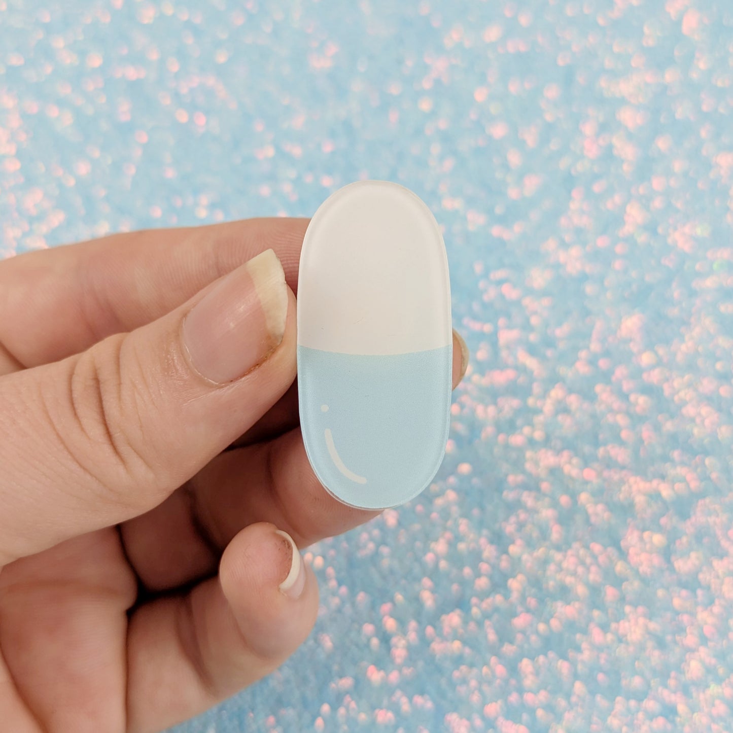 Blue Pill Acrylic Pin