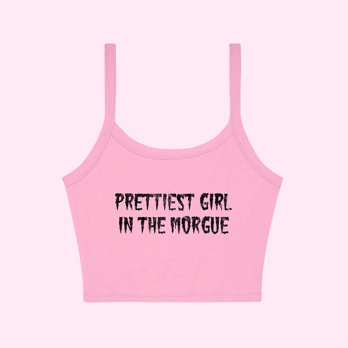 Prettiest Girl In The Morgue Cropped Tank Top