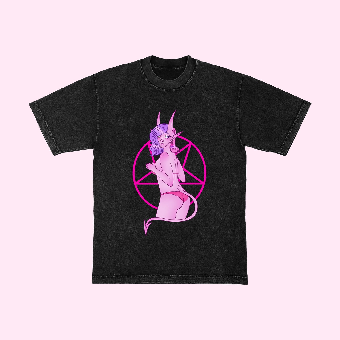 Pink Demon Girl T-Shirt (Sizes S-5XL)