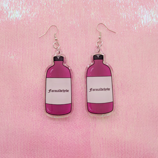 Formaldehyde Bottle 2.5 Inch Earrings