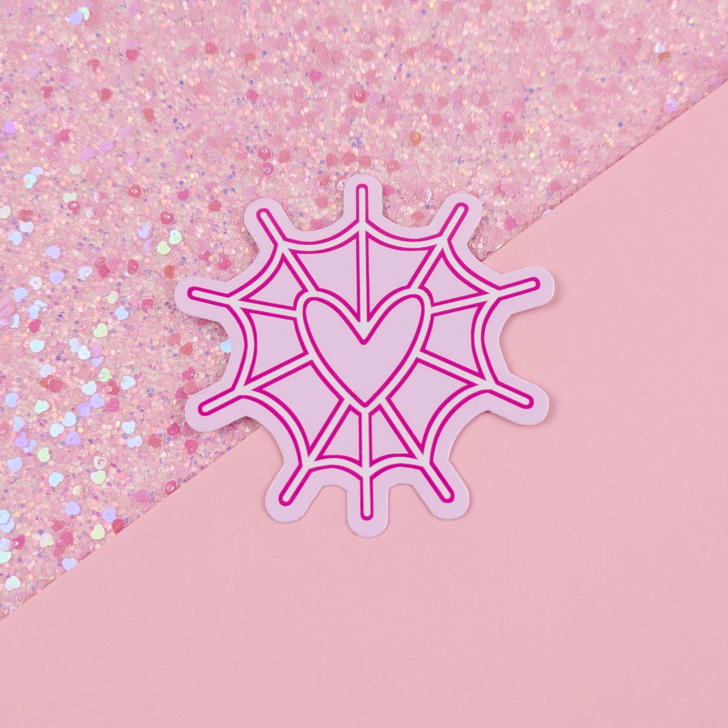 Angel Dust Heart Spiderweb Sticker