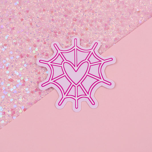 Angel Dust Heart Spiderweb Sticker