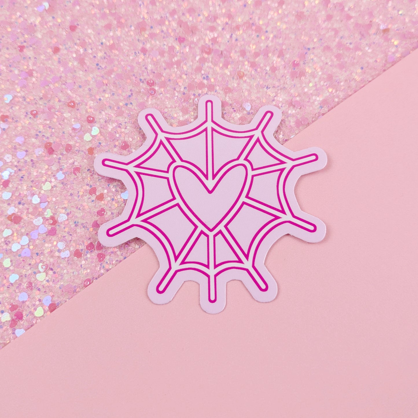 Angel Dust Heart Spiderweb Sticker