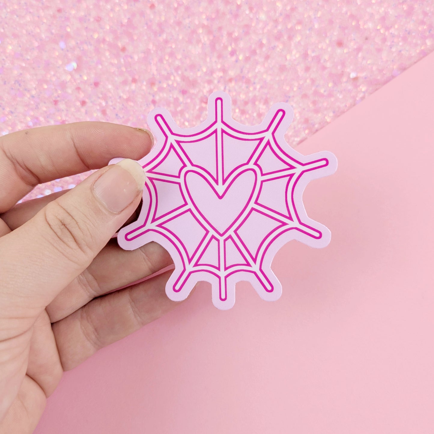 Angel Dust Heart Spiderweb Sticker