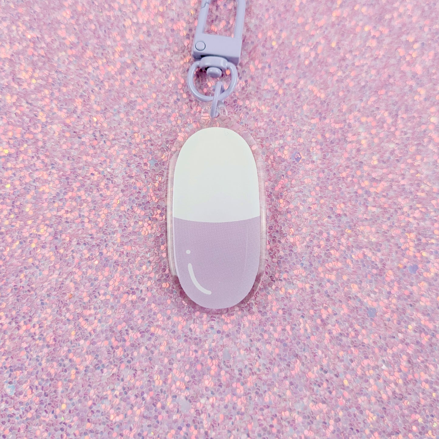 Purple Pill Acrylic Keychain