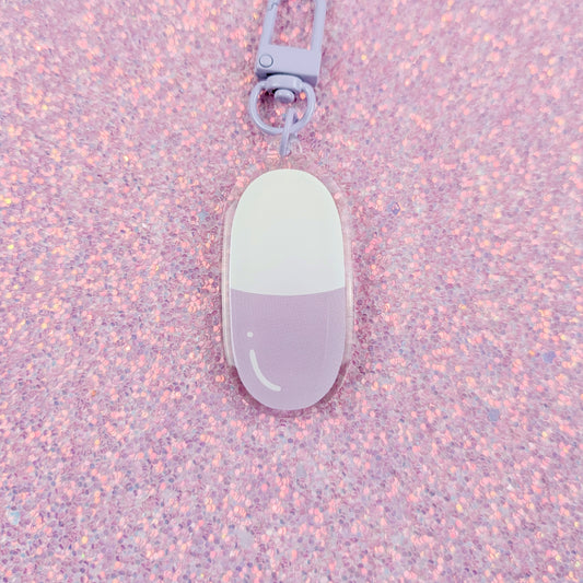 Purple Pill Acrylic Keychain