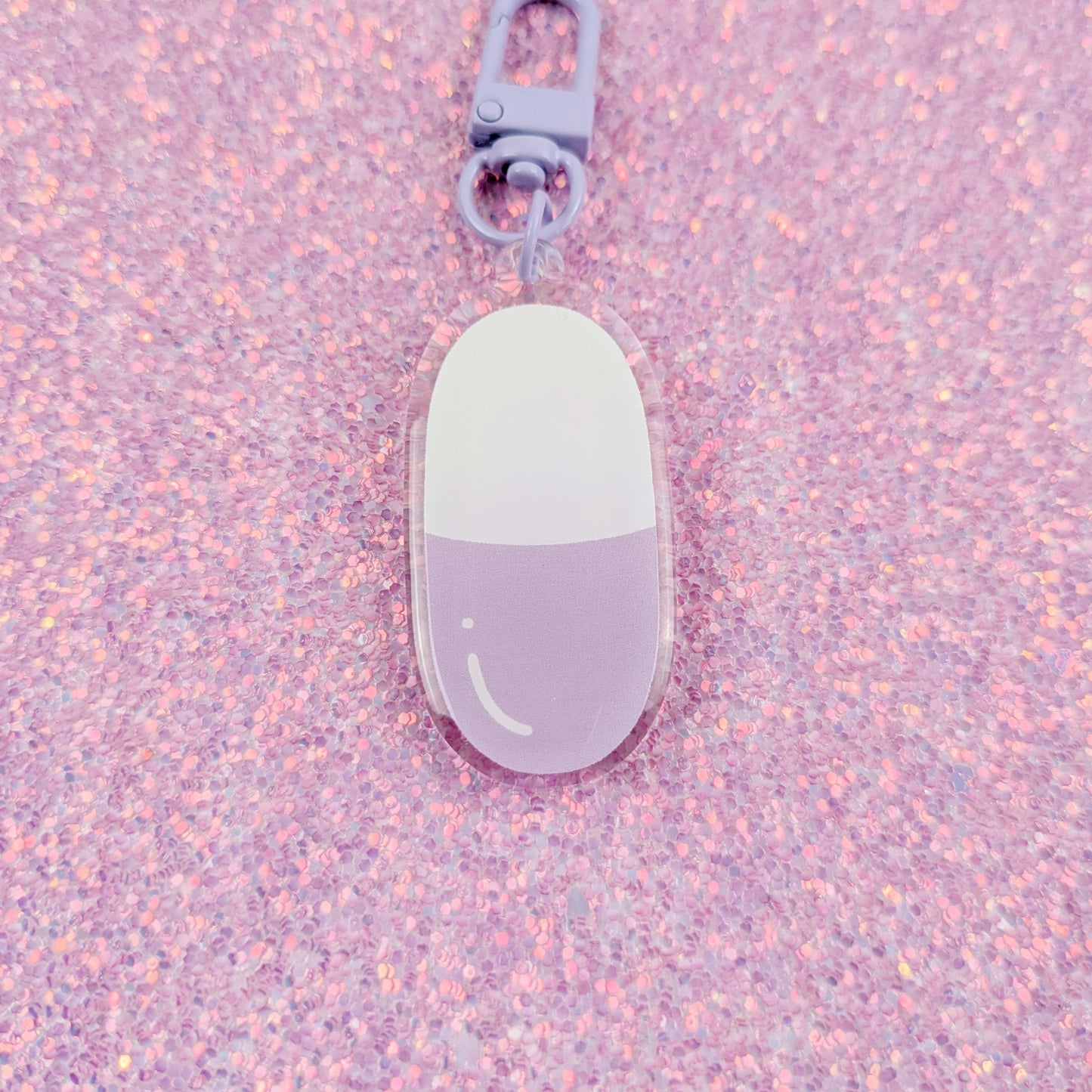 Purple Pill Acrylic Keychain