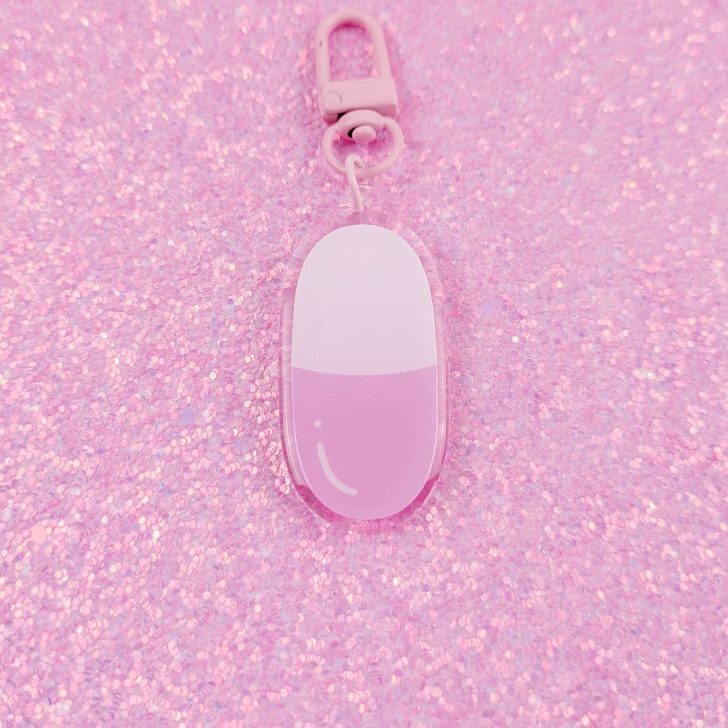 Pink Pill Acrylic Keychain