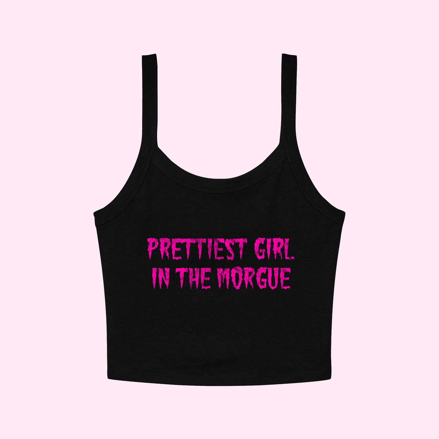Prettiest Girl In The Morgue Cropped Tank Top