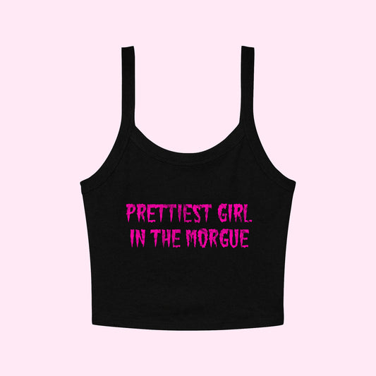 Prettiest Girl In The Morgue Cropped Tank Top