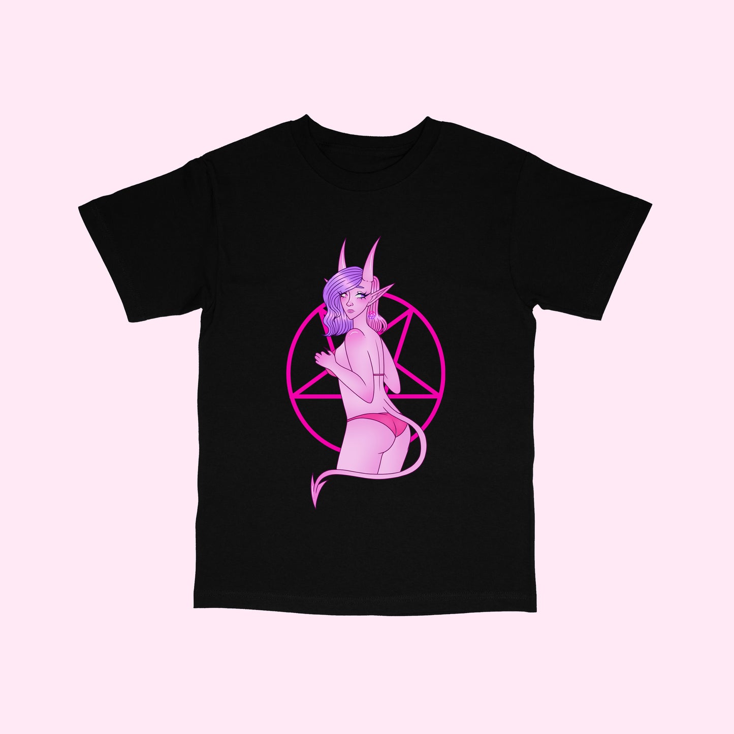 Pink Demon Girl T-Shirt (Sizes S-5XL)