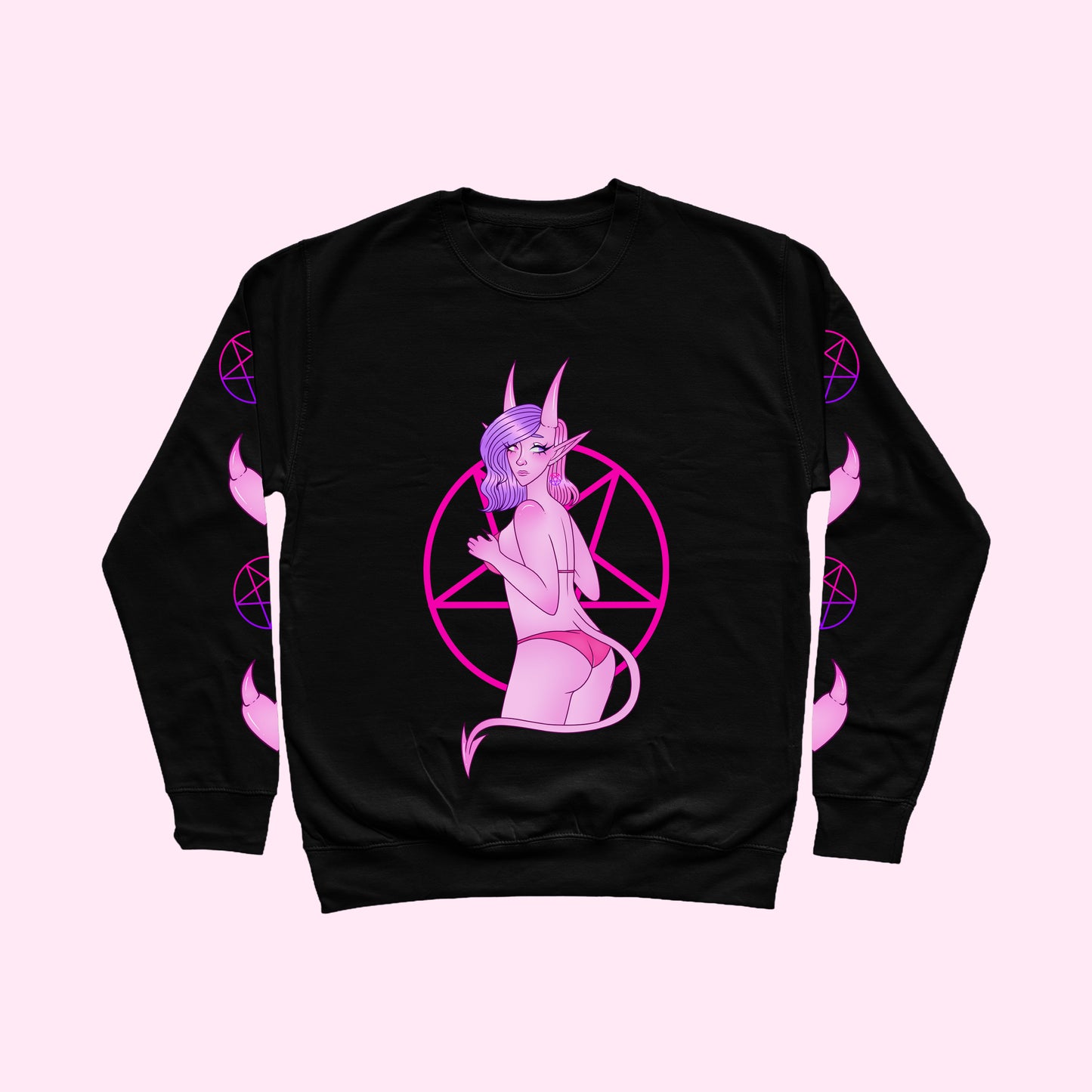 Pink Demon Girl Sweater (Sizes S-5XL)
