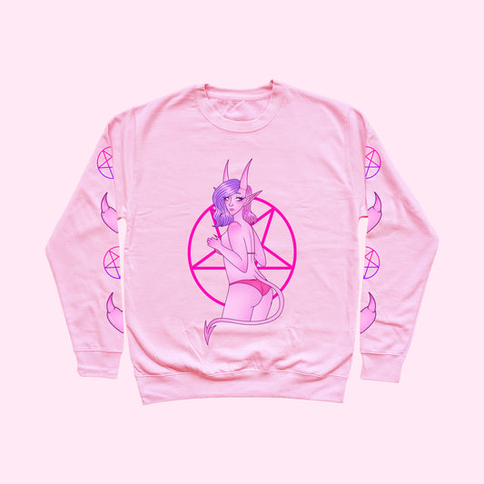 Pink Demon Girl Sweater (Sizes S-5XL)