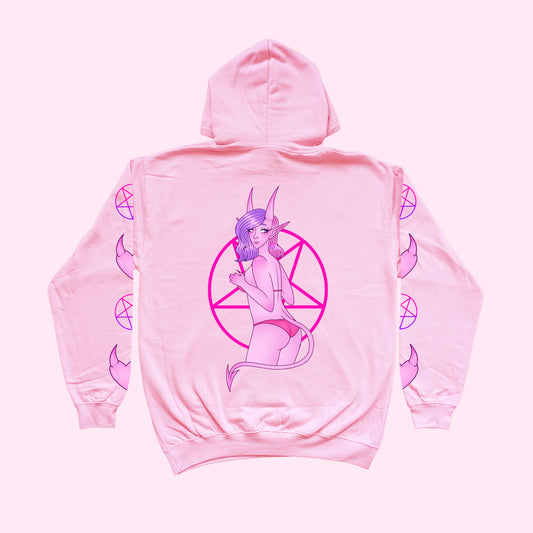 Pink Demon Girl Hoodie (Sizes S-5XL)