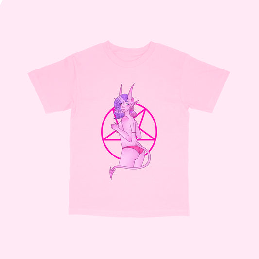Pink Demon Girl T-Shirt (Sizes S-5XL)